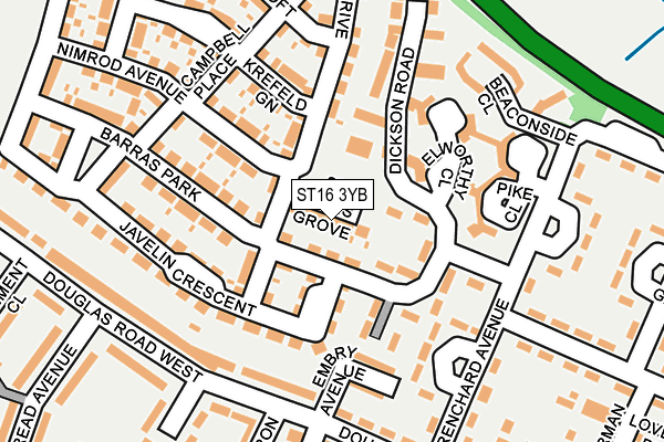 ST16 3YB map - OS OpenMap – Local (Ordnance Survey)