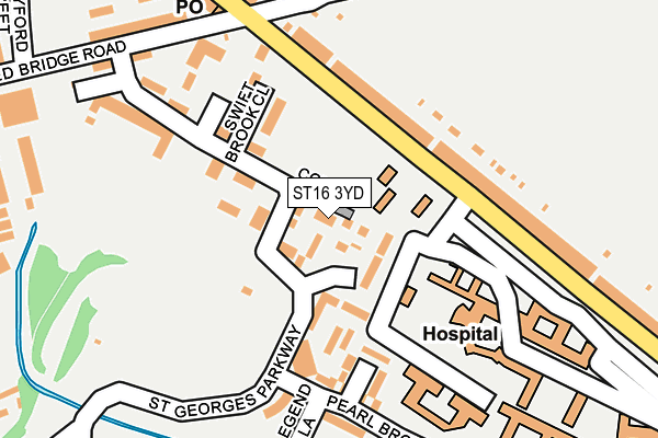 ST16 3YD map - OS OpenMap – Local (Ordnance Survey)
