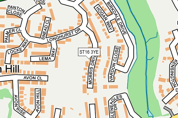 ST16 3YE map - OS OpenMap – Local (Ordnance Survey)
