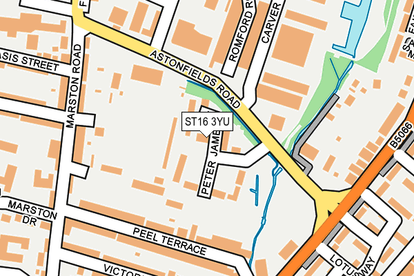 ST16 3YU map - OS OpenMap – Local (Ordnance Survey)