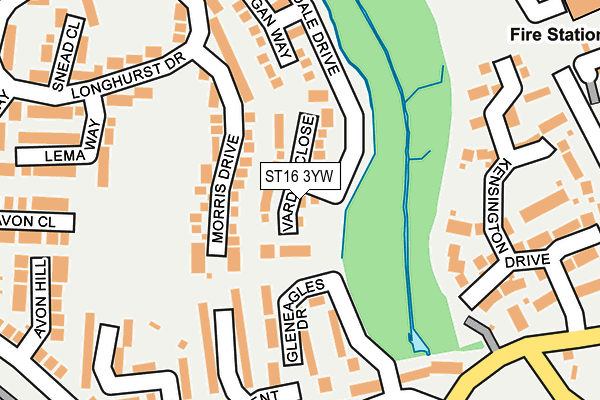 ST16 3YW map - OS OpenMap – Local (Ordnance Survey)