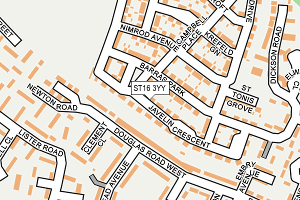 ST16 3YY map - OS OpenMap – Local (Ordnance Survey)