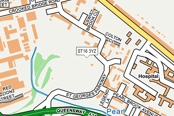 ST16 3YZ map - OS OpenMap – Local (Ordnance Survey)