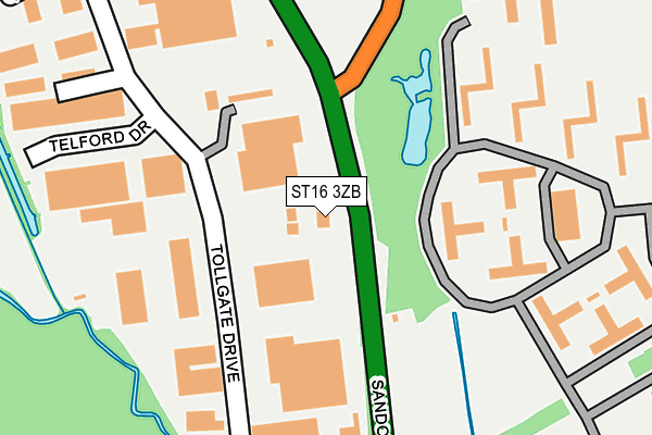 ST16 3ZB map - OS OpenMap – Local (Ordnance Survey)