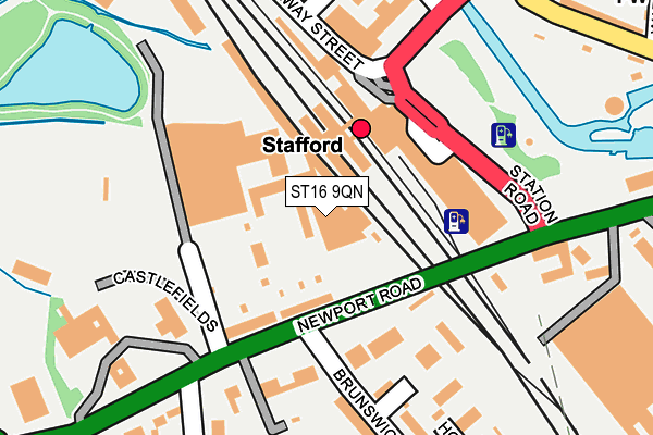 ST16 9QN map - OS OpenMap – Local (Ordnance Survey)