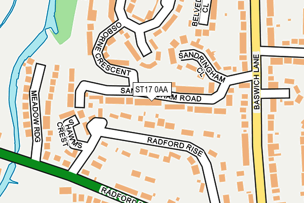 ST17 0AA map - OS OpenMap – Local (Ordnance Survey)