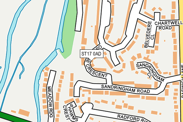ST17 0AD map - OS OpenMap – Local (Ordnance Survey)