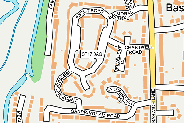 ST17 0AG map - OS OpenMap – Local (Ordnance Survey)