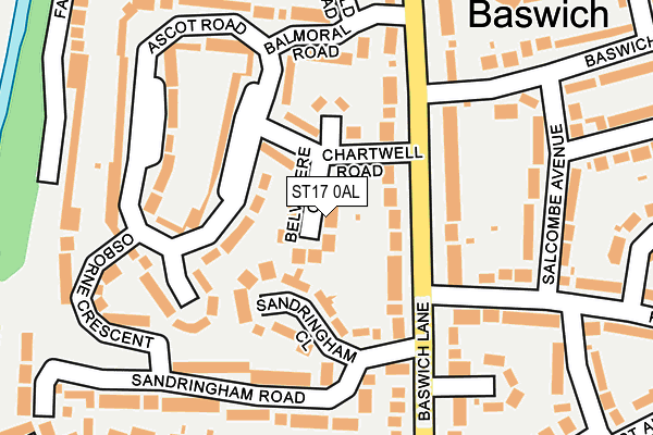 ST17 0AL map - OS OpenMap – Local (Ordnance Survey)