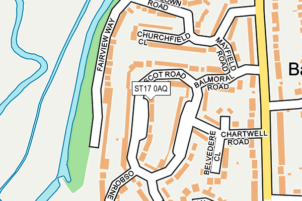 ST17 0AQ map - OS OpenMap – Local (Ordnance Survey)