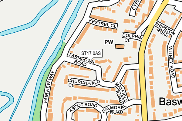 ST17 0AS map - OS OpenMap – Local (Ordnance Survey)