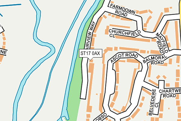 ST17 0AX map - OS OpenMap – Local (Ordnance Survey)