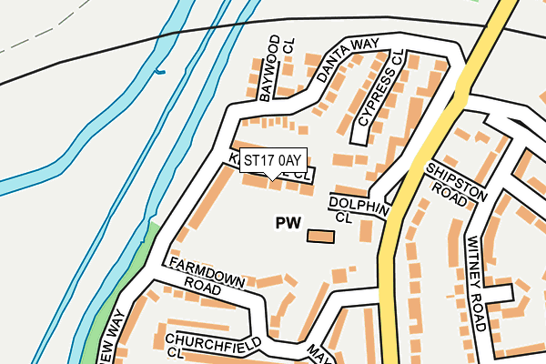 ST17 0AY map - OS OpenMap – Local (Ordnance Survey)