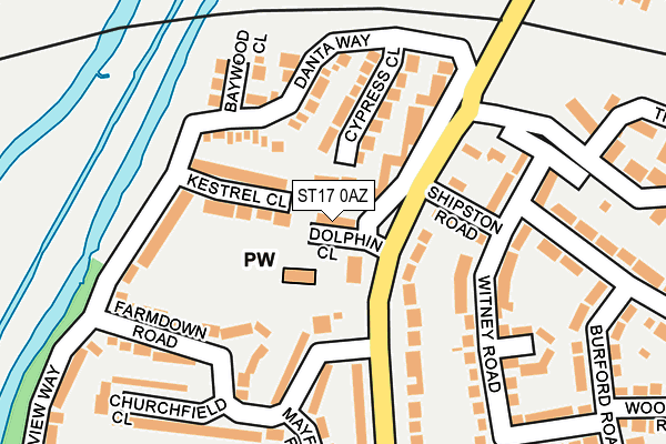 ST17 0AZ map - OS OpenMap – Local (Ordnance Survey)
