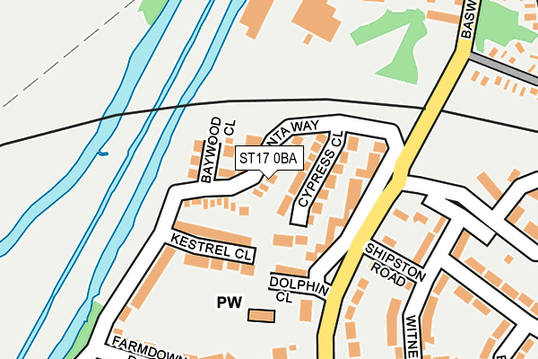 ST17 0BA map - OS OpenMap – Local (Ordnance Survey)
