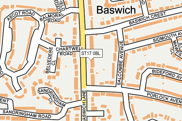 ST17 0BL map - OS OpenMap – Local (Ordnance Survey)