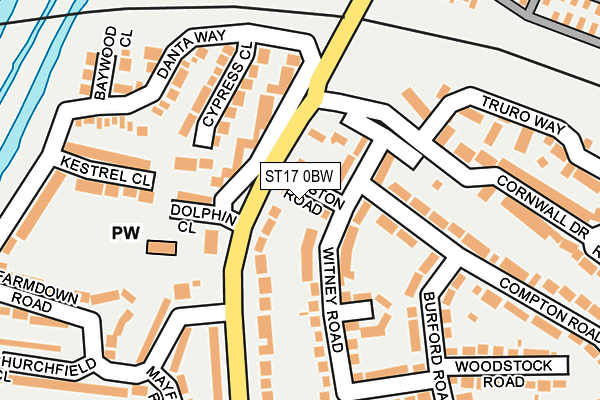 ST17 0BW map - OS OpenMap – Local (Ordnance Survey)