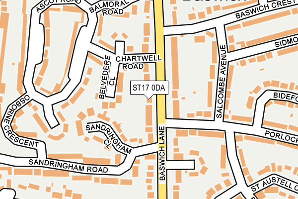 ST17 0DA map - OS OpenMap – Local (Ordnance Survey)