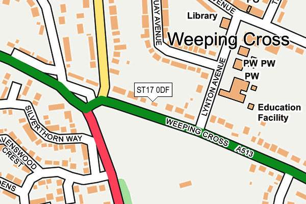 ST17 0DF map - OS OpenMap – Local (Ordnance Survey)