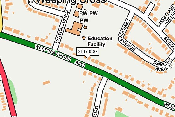 ST17 0DG map - OS OpenMap – Local (Ordnance Survey)