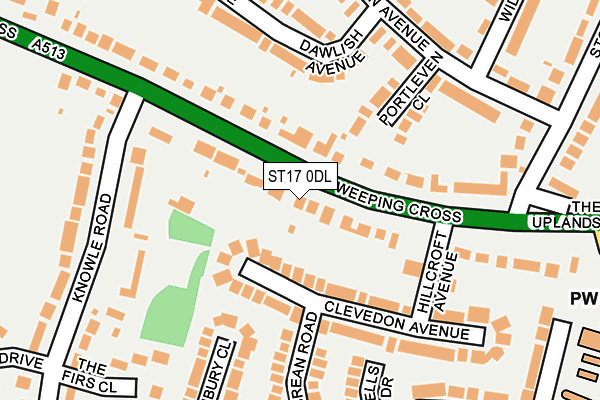 ST17 0DL map - OS OpenMap – Local (Ordnance Survey)