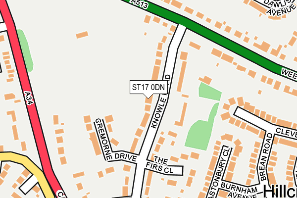 ST17 0DN map - OS OpenMap – Local (Ordnance Survey)