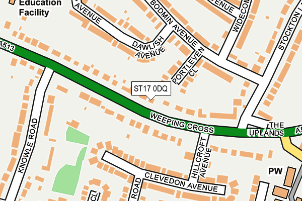 ST17 0DQ map - OS OpenMap – Local (Ordnance Survey)