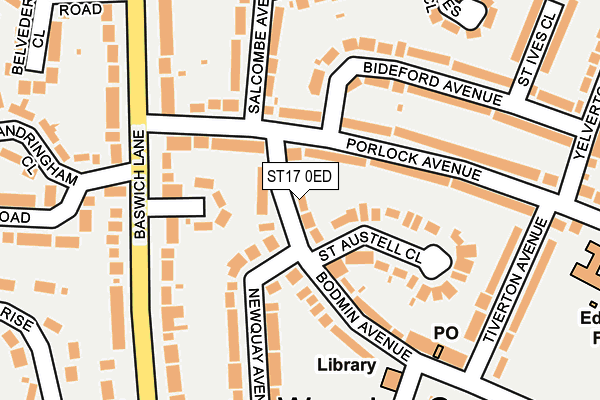 ST17 0ED map - OS OpenMap – Local (Ordnance Survey)