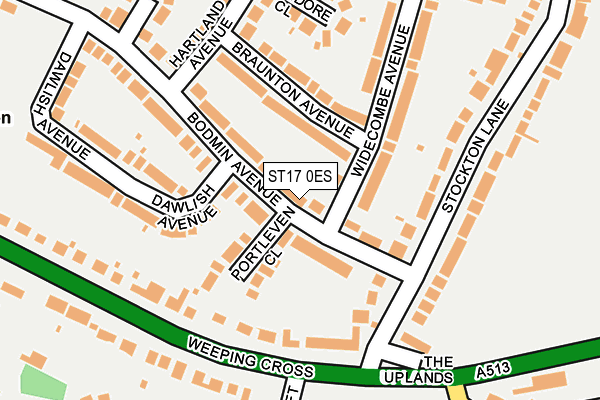 ST17 0ES map - OS OpenMap – Local (Ordnance Survey)