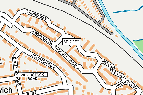 ST17 0FG map - OS OpenMap – Local (Ordnance Survey)