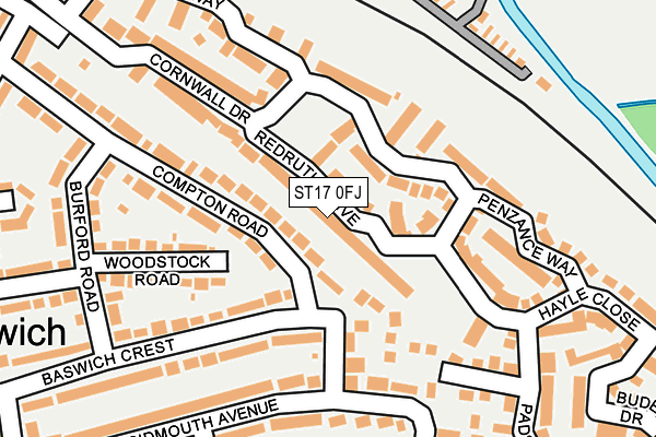 ST17 0FJ map - OS OpenMap – Local (Ordnance Survey)