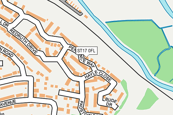 ST17 0FL map - OS OpenMap – Local (Ordnance Survey)