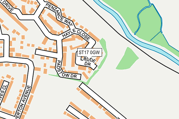ST17 0GW map - OS OpenMap – Local (Ordnance Survey)