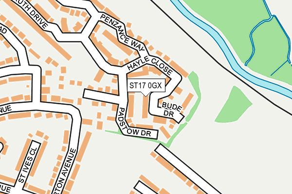 ST17 0GX map - OS OpenMap – Local (Ordnance Survey)