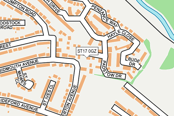 ST17 0GZ map - OS OpenMap – Local (Ordnance Survey)