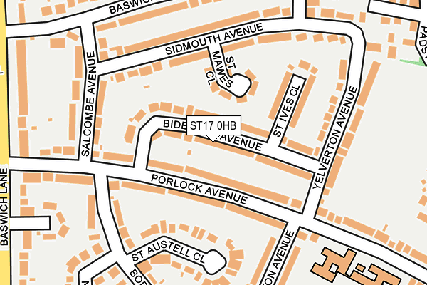 ST17 0HB map - OS OpenMap – Local (Ordnance Survey)