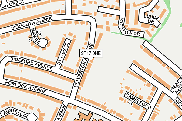 ST17 0HE map - OS OpenMap – Local (Ordnance Survey)