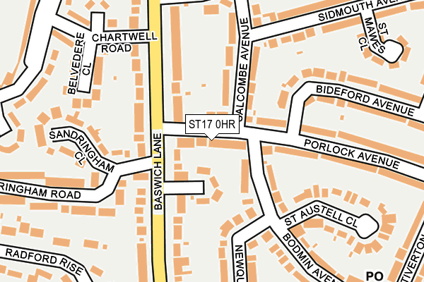 ST17 0HR map - OS OpenMap – Local (Ordnance Survey)