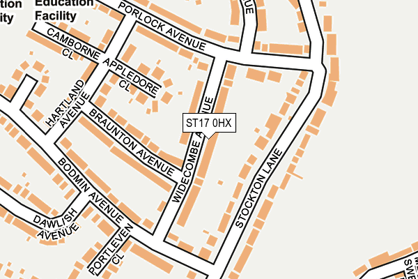 ST17 0HX map - OS OpenMap – Local (Ordnance Survey)