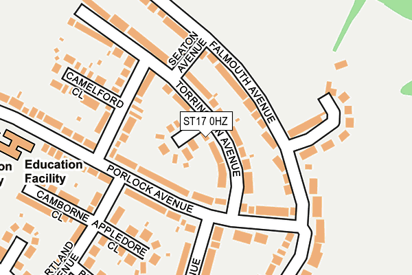 ST17 0HZ map - OS OpenMap – Local (Ordnance Survey)