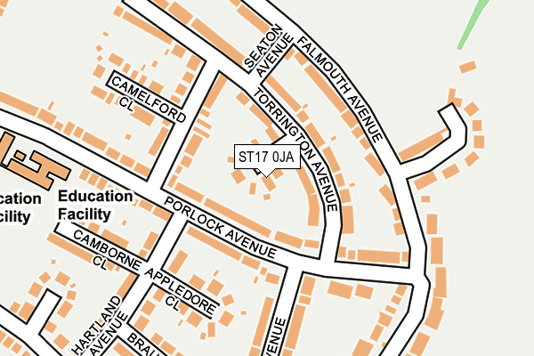 ST17 0JA map - OS OpenMap – Local (Ordnance Survey)