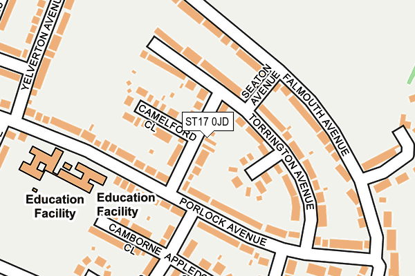 ST17 0JD map - OS OpenMap – Local (Ordnance Survey)