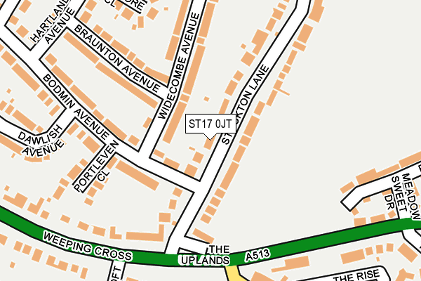 ST17 0JT map - OS OpenMap – Local (Ordnance Survey)