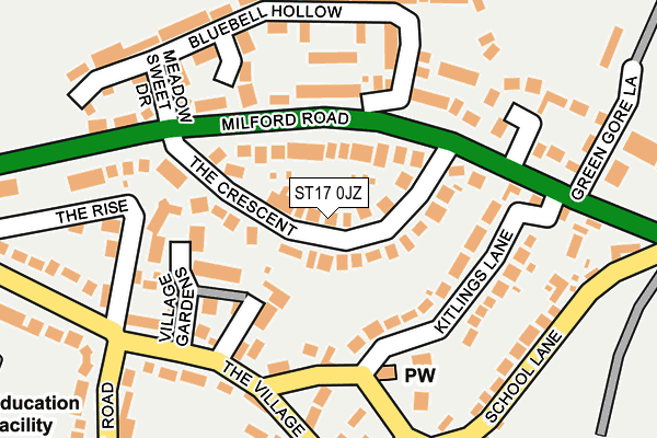 ST17 0JZ map - OS OpenMap – Local (Ordnance Survey)