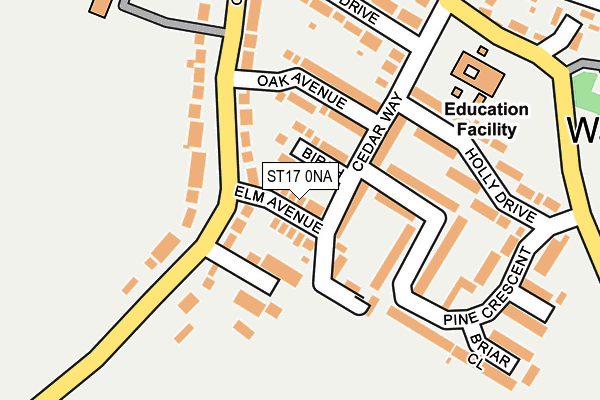 ST17 0NA map - OS OpenMap – Local (Ordnance Survey)