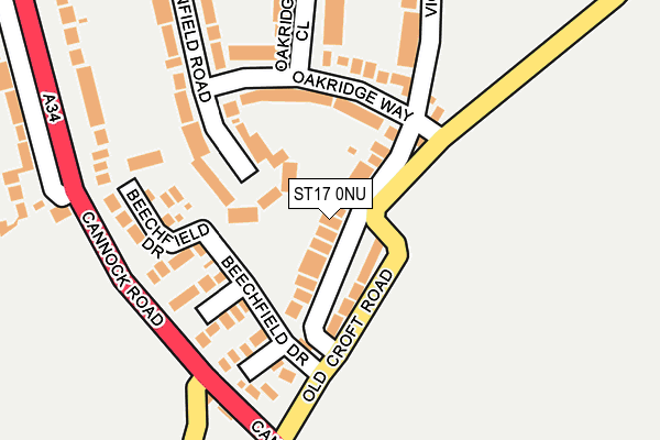 ST17 0NU map - OS OpenMap – Local (Ordnance Survey)