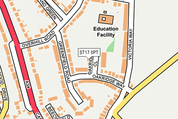 ST17 0PT map - OS OpenMap – Local (Ordnance Survey)