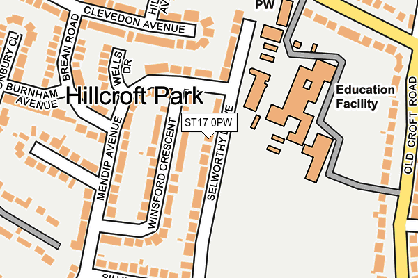 ST17 0PW map - OS OpenMap – Local (Ordnance Survey)