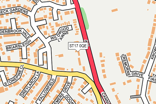 ST17 0QE map - OS OpenMap – Local (Ordnance Survey)