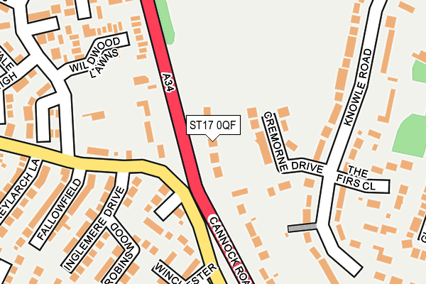 ST17 0QF map - OS OpenMap – Local (Ordnance Survey)